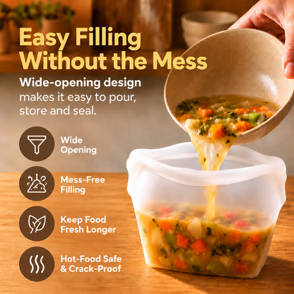 🥑 Save 30% on Reusable Silicone Food Storage Bags — Pack, Store & Reuse!